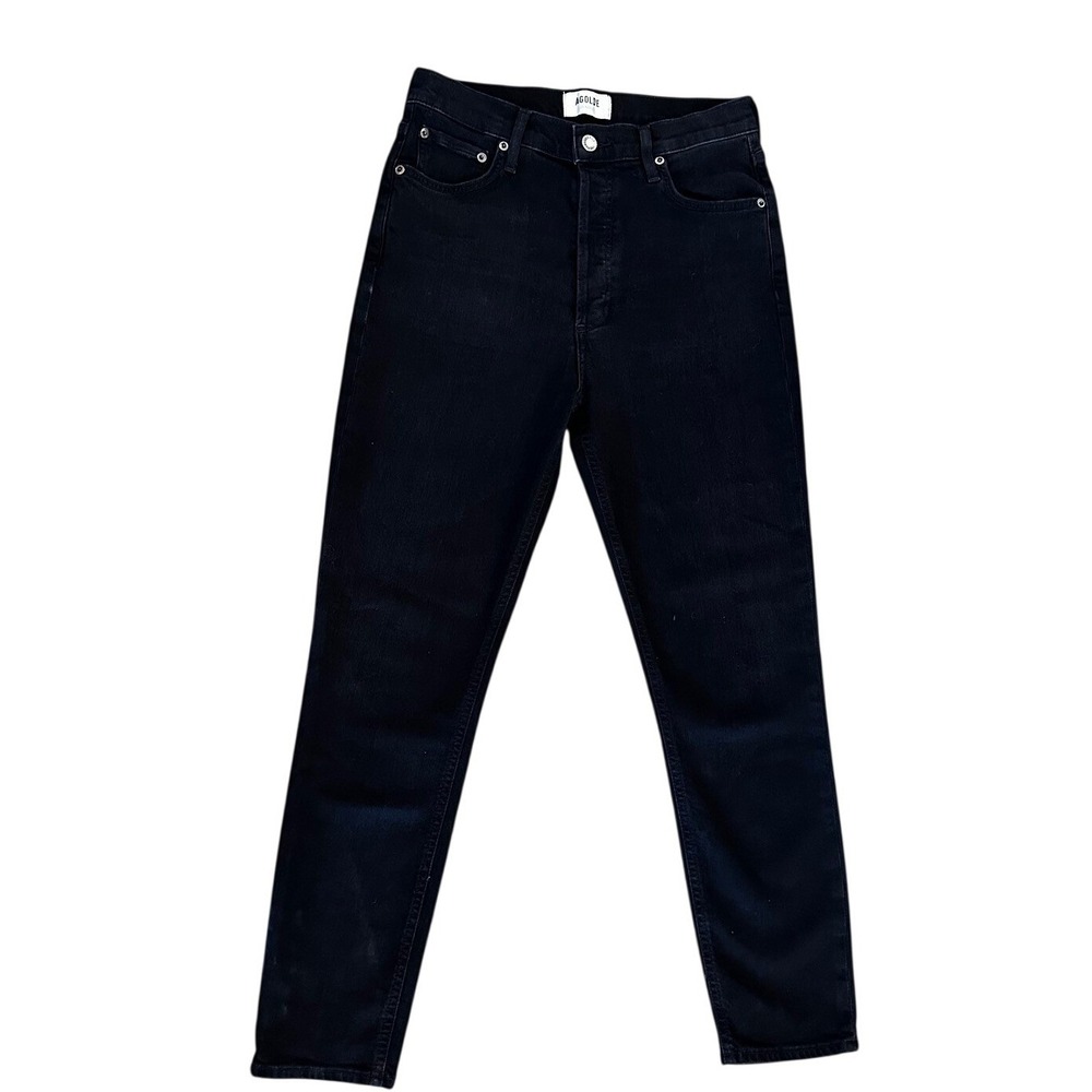 AGOLDE LOS ANGELES Black High Rise Straight Leg Jeans Women Size 28‎